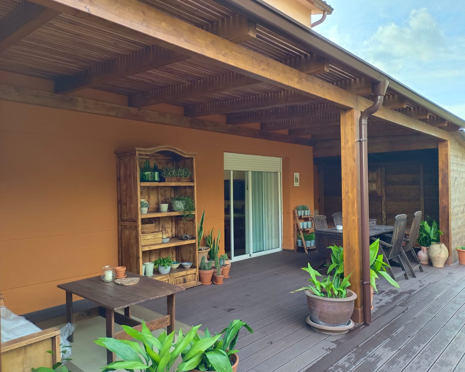 Construcción de una pérgola